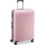 Veľké cestovné kufre Delsey ružovej farby z plastu na zips integrovaný zámok objem 100 l 