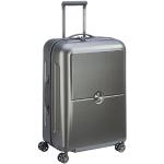 Stredné cestovné kufre Delsey sivej farby z plastu na zips integrovaný zámok objem 65 l 
