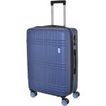 Stredné cestovné kufre Dielle modrej farby z plastu na zips integrovaný zámok objem 73 l 