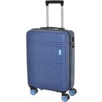 Malé cestovné kufre Dielle modrej farby z plastu na zips integrovaný zámok objem 32 l 