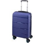 Malé cestovné kufre Dielle modrej farby v modernom štýle z plastu integrovaný zámok objem 32 l 