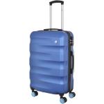 Stredné cestovné kufre Dielle modrej farby z plastu na zips integrovaný zámok objem 54 l 