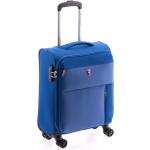Malé cestovné kufre Gladiator modrej farby z tkaniny na zips integrovaný zámok objem 36 l s motívom Gladiator 