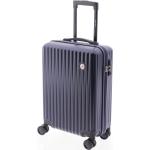 Malé cestovné kufre modrej farby v elegantnom štýle z plastu na zips integrovaný zámok objem 32 l 