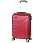 Malé cestovné kufre červenej farby z plastu na zips integrovaný zámok objem 38 l 
