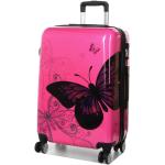 Veľké cestovné kufre ružovej farby so zábavným motívom z plastu na zips teleskopická rukoväť objem 98 l 