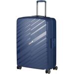 Veľké cestovné kufre March modrej farby v modernom štýle z plastu integrovaný zámok objem 107 l 