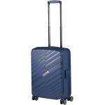 Malé cestovné kufre March modrej farby v modernom štýle z plastu integrovaný zámok objem 38 l 