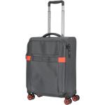 Malé cestovné kufre March sivej farby z tkaniny na zips integrovaný zámok objem 38 l 