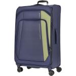 Veľké cestovné kufre March modrej farby z tkaniny na zips integrovaný zámok objem 102 l 