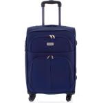 Dámske Malé cestovné kufre ormi modrej farby z polyesteru na zips integrovaný zámok 