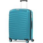 Veľké cestovné kufre Rock modrej farby integrovaný zámok objem 74 l 
