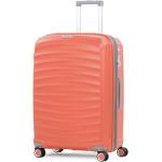 Veľké cestovné kufre Rock oranžovej farby integrovaný zámok objem 74 l 