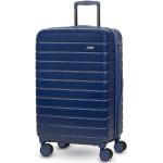 Stredné cestovné kufre Rock tmavo modrej farby z plastu integrovaný zámok objem 66 l 