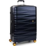 Veľké cestovné kufre Roncato modrej farby v modernom štýle z polykarbonátu na zips integrovaný zámok objem 103 l 