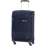 Malé cestovné kufre Samsonite modrej farby v modernom štýle na zips integrovaný zámok objem 35 l 