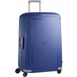 Veľké cestovné kufre Samsonite modrej farby z plastu na zips integrovaný zámok objem 102 l 