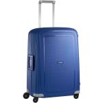 Stredné cestovné kufre Samsonite modrej farby z plastu na zips integrovaný zámok objem 79 l 