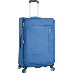 Veľké cestovné kufre modrej farby z tkaniny na zips integrovaný zámok objem 103 l 