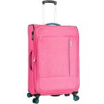 Veľké cestovné kufre ružovej farby z tkaniny na zips integrovaný zámok objem 103 l 