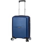 Malé cestovné kufre modrej farby v elegantnom štýle z plastu integrovaný zámok objem 39 l 