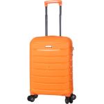 Malé cestovné kufre oranžovej farby z plastu na zips integrovaný zámok objem 37 l 