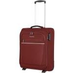 Malé cestovné kufre Travelite červenej farby z tkaniny na zips integrovaný zámok objem 39 l 