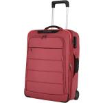 Malé cestovné kufre Travelite červenej farby v modernom štýle z plastu na zips objem 42 l udržateľná móda 