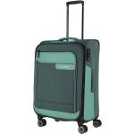 Stredné cestovné kufre Travelite zelenej farby z tkaniny na zips integrovaný zámok objem 70 l 