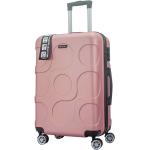 Stredné cestovné kufre metro ružovej farby z plastu na zips integrovaný zámok objem 54 l 