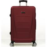 Veľké cestovné kufre Rock červenej farby z plastu na zips integrovaný zámok objem 97 l 