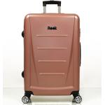 Veľké cestovné kufre Rock ružovej farby z plastu na zips integrovaný zámok objem 97 l 