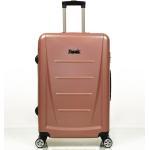 Stredné cestovné kufre Rock ružovej farby z plastu na zips integrovaný zámok objem 71 l 