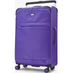 Stredné cestovné kufre Rock fialovej farby z plastu na zips integrovaný zámok objem 70 l 