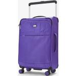 Malé cestovné kufre Rock fialovej farby z plastu na zips integrovaný zámok objem 45 l 