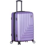 Veľké cestovné kufre fialovej farby z plastu na zips rotačné kolesá objem 107 l 