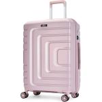 Stredné cestovné kufre ružovej farby z plastu na zips objem 72 l 