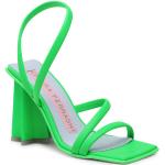 Dámske Designer Kožené sandále Chiara Ferragni zelenej farby z koženky vo veľkosti 39 v zľave na leto 