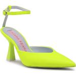 Dámske Designer Kožené sandále Chiara Ferragni žltej farby z koženky vo veľkosti 37 v zľave na leto 