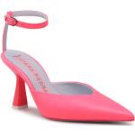 Dámske Designer Kožené sandále Chiara Ferragni ružovej farby z koženky vo veľkosti 38 v zľave na leto 