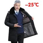 Pánske Zimné kabáty čiernej farby z bavlny vo veľkosti 4 XL 