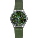 Pánske Náramkové hodinky chpo zelenej farby s maskáčovým vzorom s minerálnym sklíčkom 