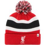 Zimné čiapky červenej farby Onesize s motívom FC Liverpool s brmbolcom v zľave 