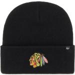 Zimné čiapky čiernej farby z akrylového vlákna Onesize s motívom NHL s motívom: Chicago v zľave 