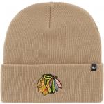Zimné čiapky hnedej farby z akrylového vlákna Onesize s motívom NHL s motívom: Chicago v zľave 