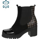 Členkové čižmy olivia shoes čiernej farby v elegantnom štýle hrubý opätok na zimu 