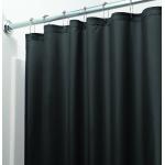 Sprchové závesy čiernej farby s jednofarebným vzorom z polyesteru 180x200 