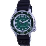 Pánske Náramkové hodinky Citizen Promaster zelenej farby Preklápacia spona eco-drive s analógovým displejom s vodeodolnosťou 20 Bar 