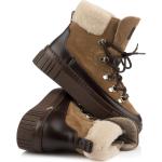 Dámske Členkové topánky Gant hnedej farby z hovädzej kože vo veľkosti 42 šnurovacie na zimu 