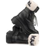 Dámske Designer Vysoké čižmy Karl Lagerfeld čiernej farby z umelej kožušiny vo veľkosti 39 šnurovacie na zimu 